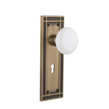 Mission Plate with Decorative Keyhole and White Porcelain Door Knob