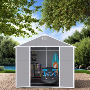 Large Outdoor Storage Shed, 12Mm Thick Weatherproof Pp Plastic House With Hd Windows, Heavy-Duty Garden Cabin For Tools, Leisure, Workshop, Uv & Rust Resistant