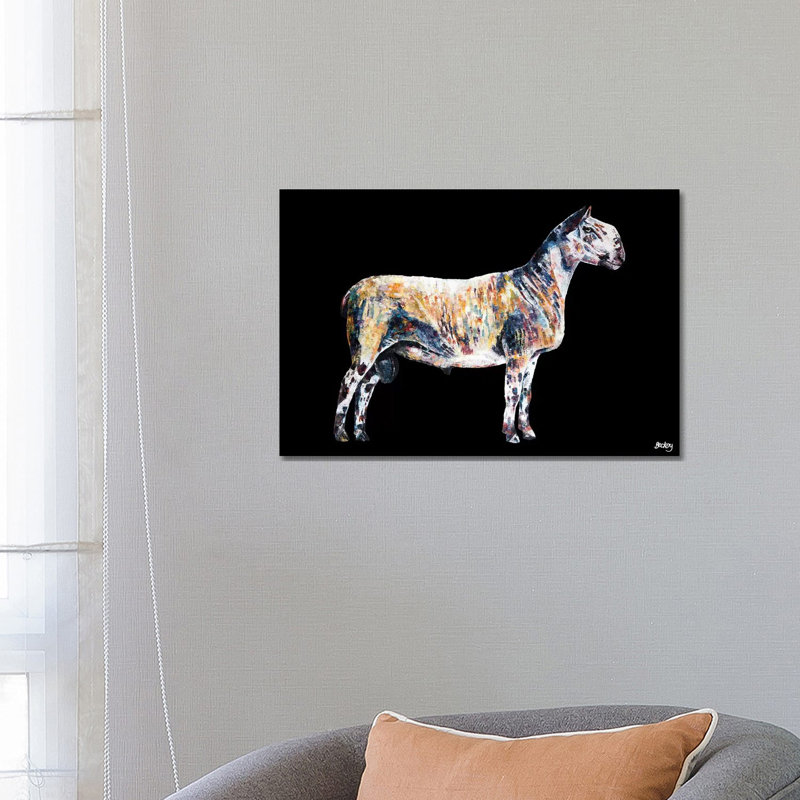 Ted, Black Background by Becksy - Wrapped Canvas Print, 66.04 cm H x 45.72 cm W x 1.91 cm D