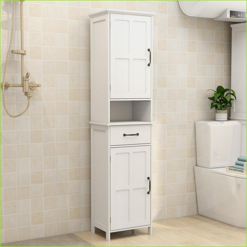 Armoires, armoire sur pied à porte étroite et étroite à double hauteur | Panneau de fibres à densité moyenne | Minimaliste