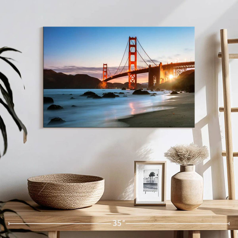 Lilie, pont de la baie de San Francisco, crépuscule, H 16 po x l 24 po