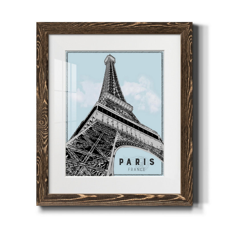 Mid Modern Paris - Cadre photo, impression sur papier, H 24 po x l 18 po x P 1,5 po, Cadre noyer
