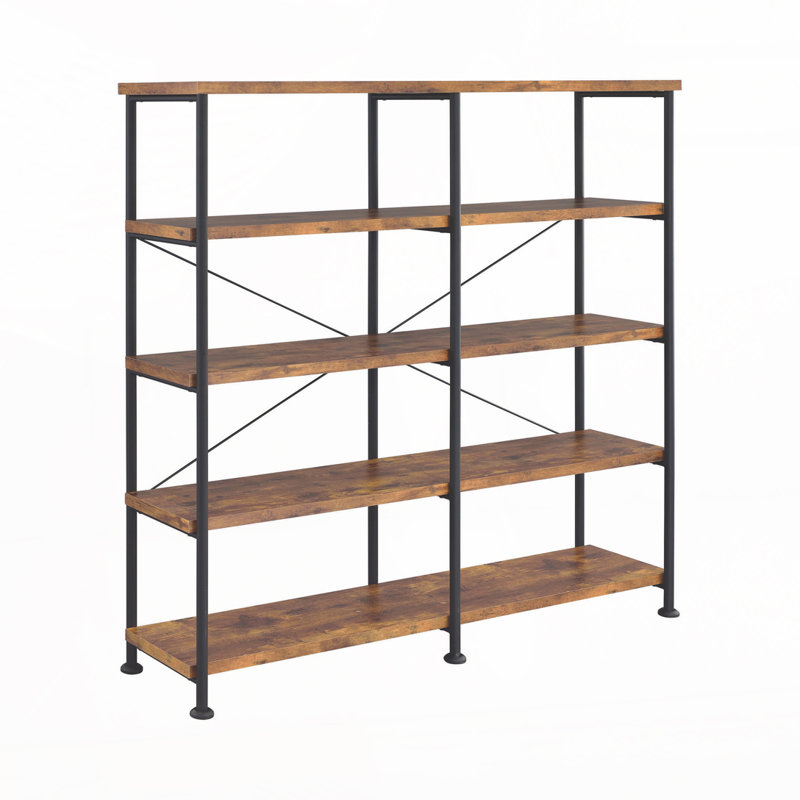 6-Tier Industrial Bookshelf, Brown