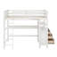 Lit mezzanine simple avec tiroirs, bureau et tablettes-118032726
