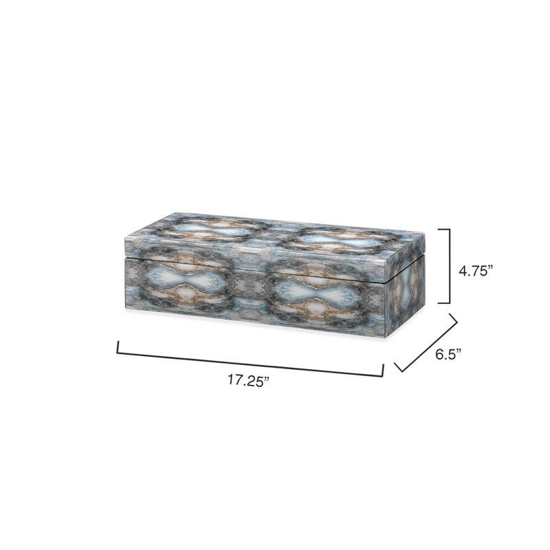 Indigo Blue Lacquered Decorative Storage Box