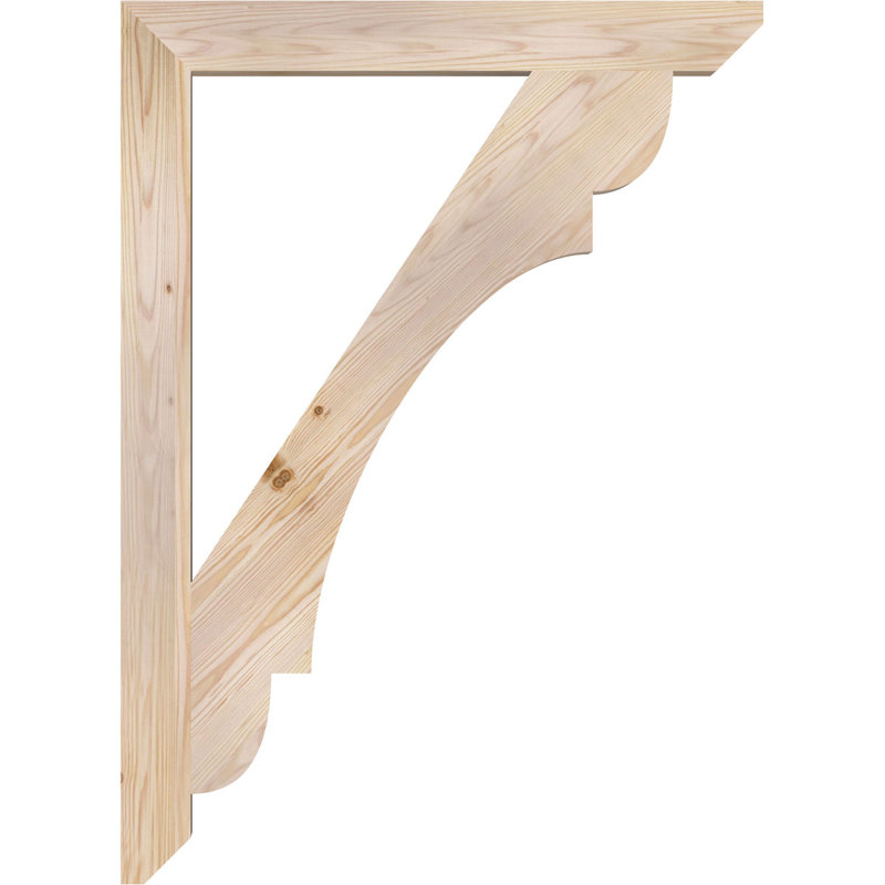 Support en bois / corbeau, Douglas (lisse), 44"H x 3.5"W x 32"D