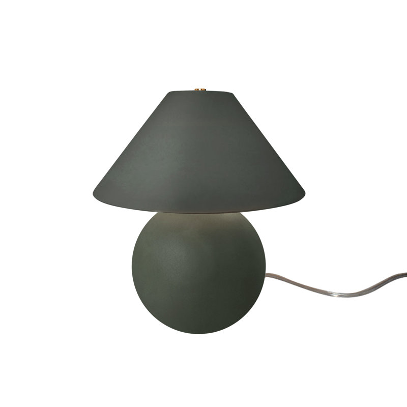 Lampe de table en céramique Caroldine, Étain, vert, H 12 po x l 11 po x P 11 po