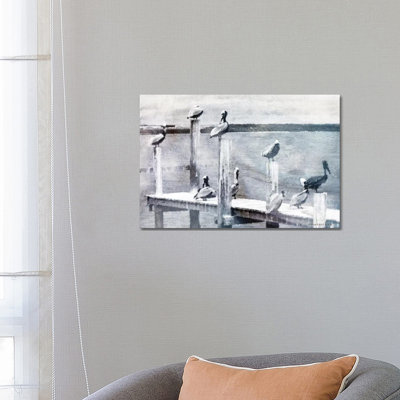 Birds On A Pier by Bluebird Barn - Wrapped Canvas Print
