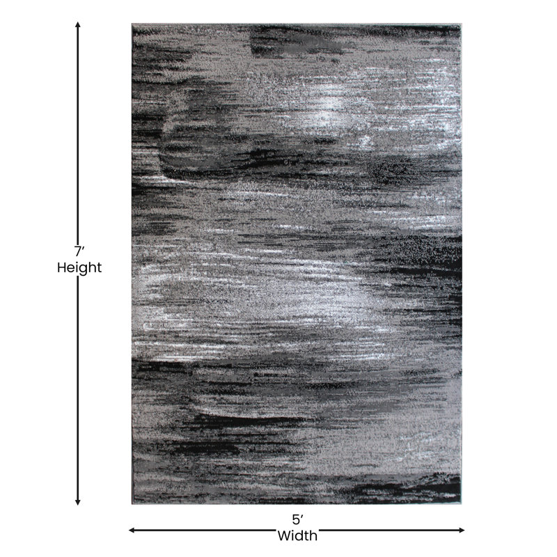 Tapis gris Alexavior, Rectangle 5 pi x 7 pi