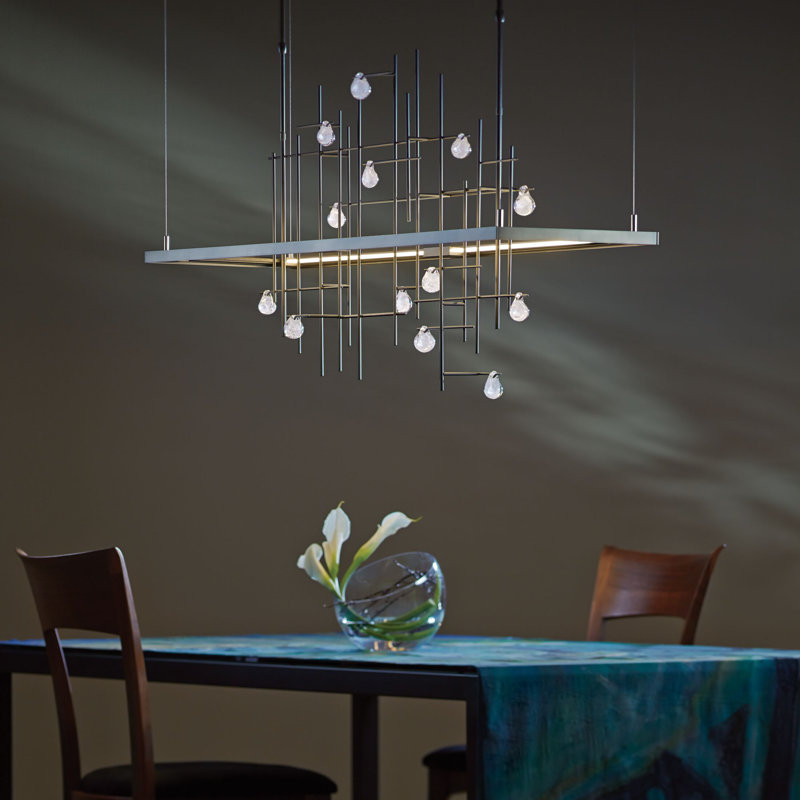 Four Seasons Spring Kitchen Island Linear LED Pendant, Long, Bronze