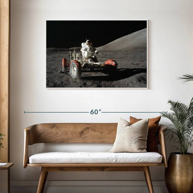 Atterrissage lunaire Apollo 17, Cadre flottant blanc, 43 po x 29 po