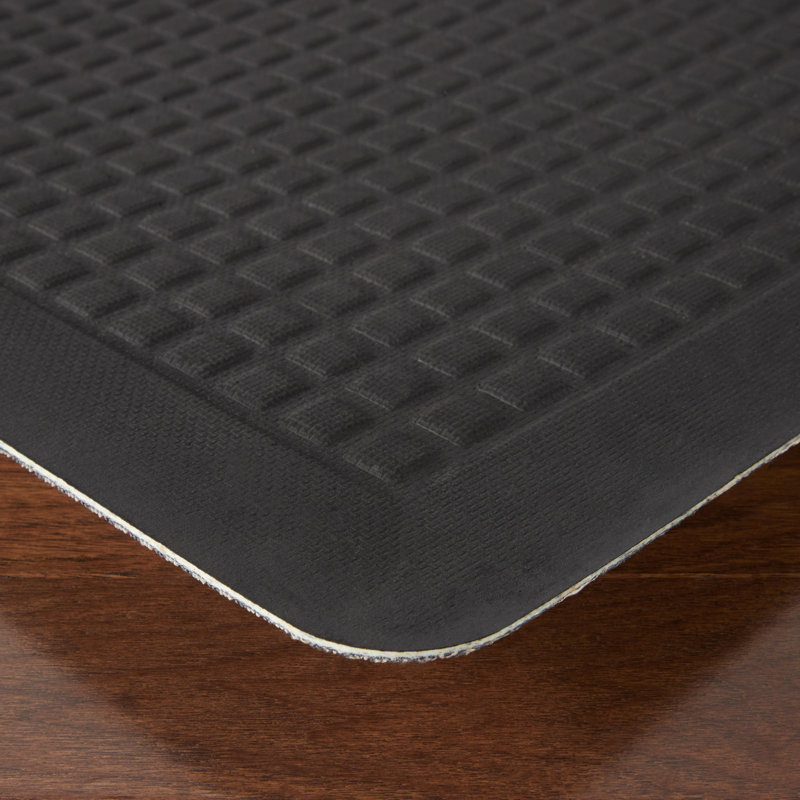 Martha Stewart Mira Modern Heathered Anti-Fatigue Air-Infused Kitchen Mat, Rectangle 1' 8" x 2'8", Coffee Brown