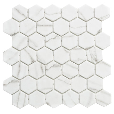 Carreau de mosaïque en verre hexagonal 2 po x 2 po Eterna Hexx