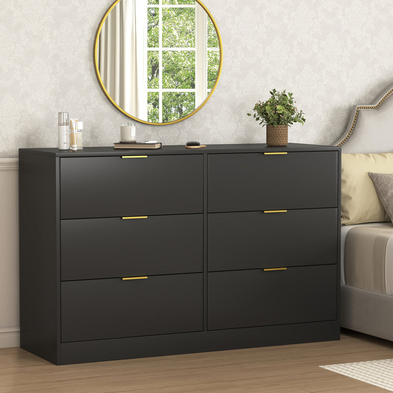 Commode 6 tiroirs Lincoln, Black