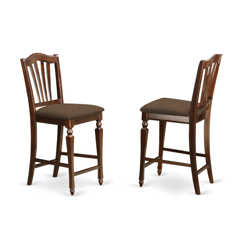 Tabourets Chelsea, Acajou, Tissu en lin