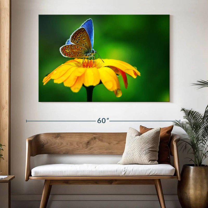 Brampt Blue Butterfly Splendor, 34" H x 51" W