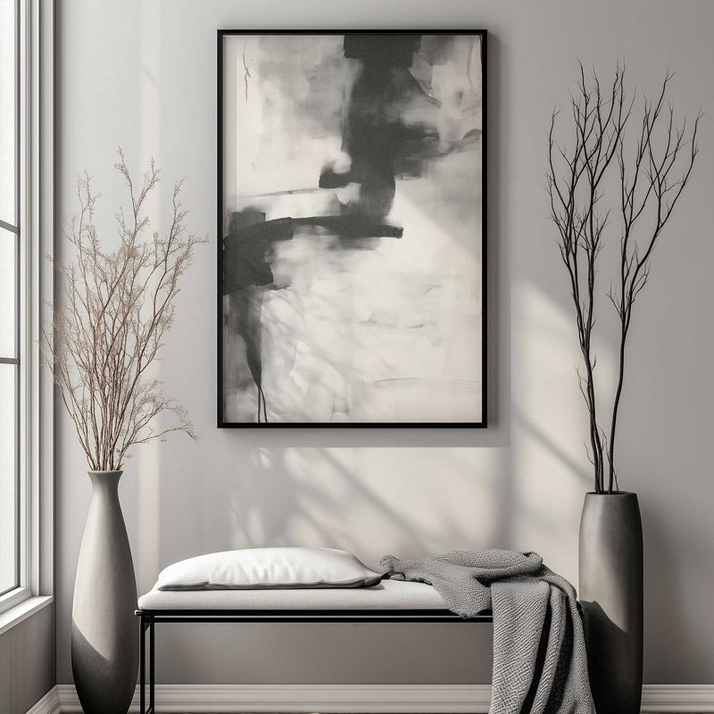 Monochrome Whisper I Print, Brushed Gold Framed, 15.25" H x 12.25" W