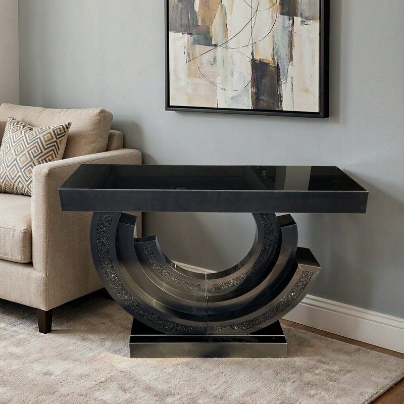 42.9 " W Glass Top Console Table