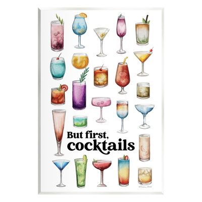 But First Cocktails Wall Plaque Art by Susan Ball