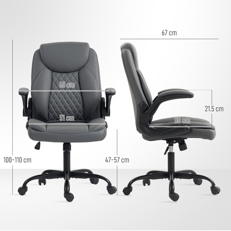 Office Chair, Charcoal , Faux Leather