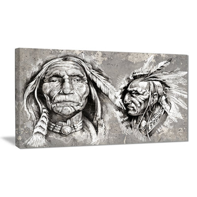 «Native American Indian Heads», impression sur toile