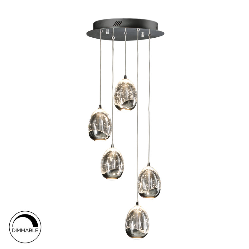 Neher 5 - Light Cluster LED Pendant, Chrome