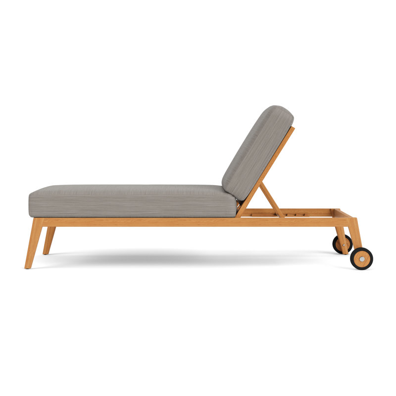 Alpine Outdoor Teak Chaise Lounge, Boten Dark Urban