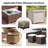 Outdoor Ottoman Cover, Waterproof Heavy Duty Patio Ottoman Cover With Padded Handles (2 Pack-25"X25"X17", Camel/Dark Brown)