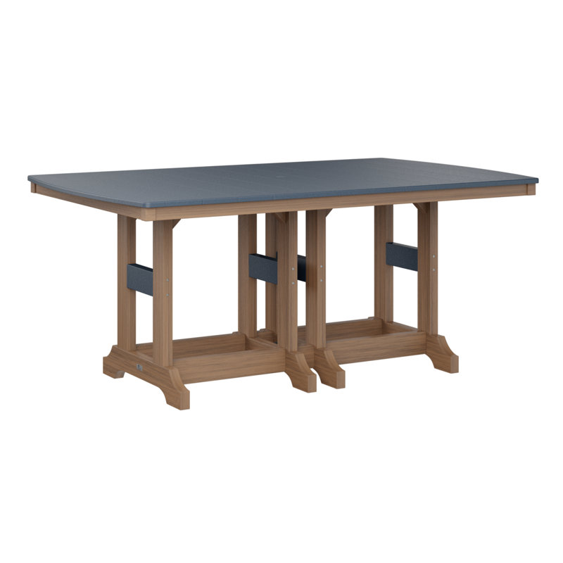 Garden Classic Outdoor Bar Table, Antique Mahogany, Navy Blue, 39.5" H x 72" W x 44" D