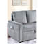 Chaise longue coulissante en velours côtelé gris avec rangement, poche latérale, option H 70 po x H 35 po supplémentaire et revêtement, fonction de poche