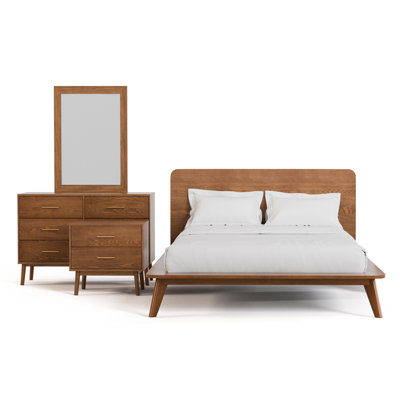 Ensemble de chambre avec lit plateforme 4 pièces Nevio