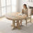 Extendable Farmhouse Round Dining Table - Retro Style With Durable Wooden Frame, Seats 6-414046670