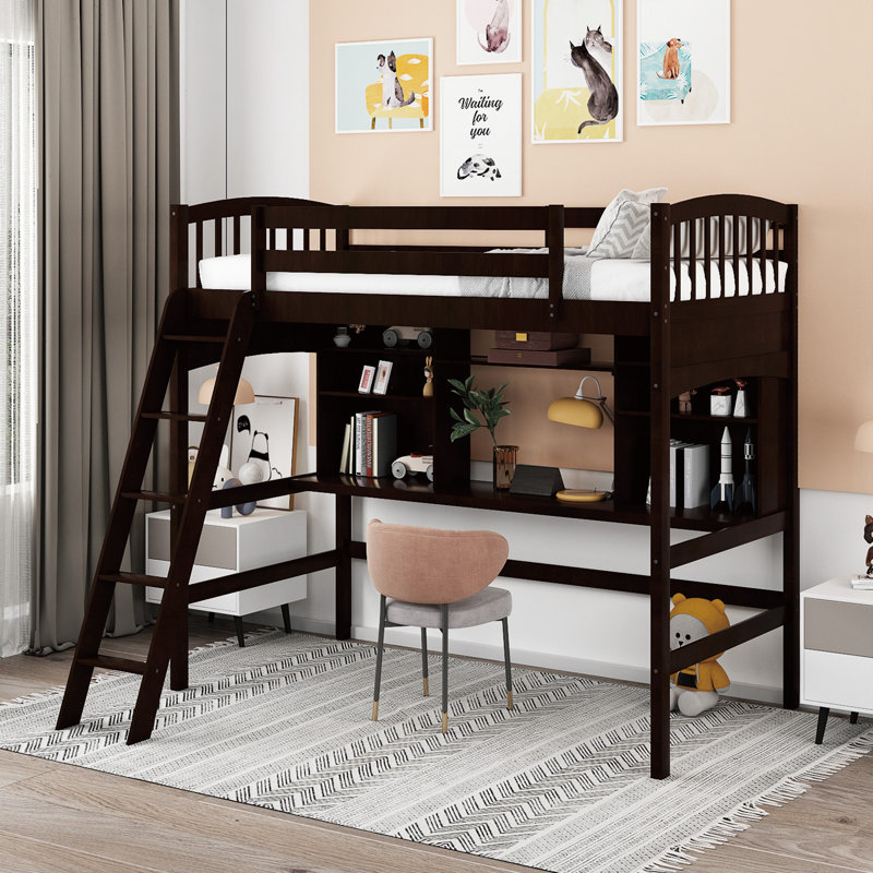 Guagliardo Kids Twin Loft Bed, Espresso