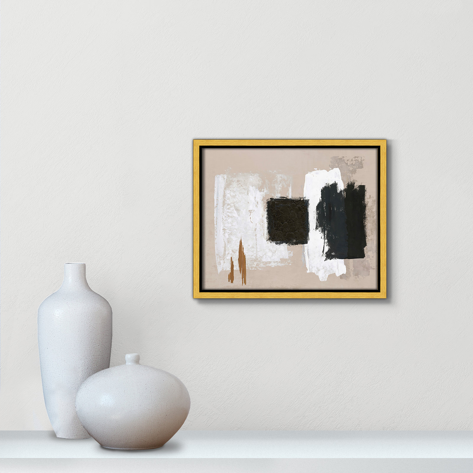 Imone "Golden Slate" Painting, 9.5" H x 11.5" W, Gold