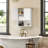 Bathroom Wall Cabinet, Modern Bathroom Cabinet Wall Mounted Medicine Cabinet with 2 Doors, Adjustable Shelf, Over the Toilet, White