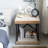 Wood Square Storage Side End Table