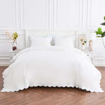 SCALLOP FRAME PERCALE DUVET SET