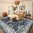 Vine Foldable Washable Area Rug – Blue/White-1761804883