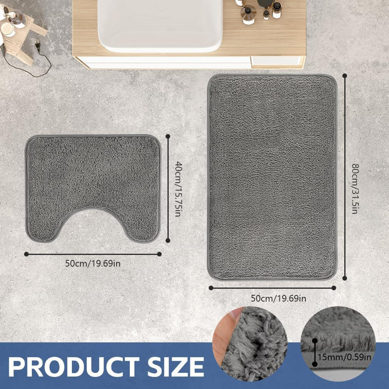 Microfiber / Microsuede Non-Slip Bath Rug