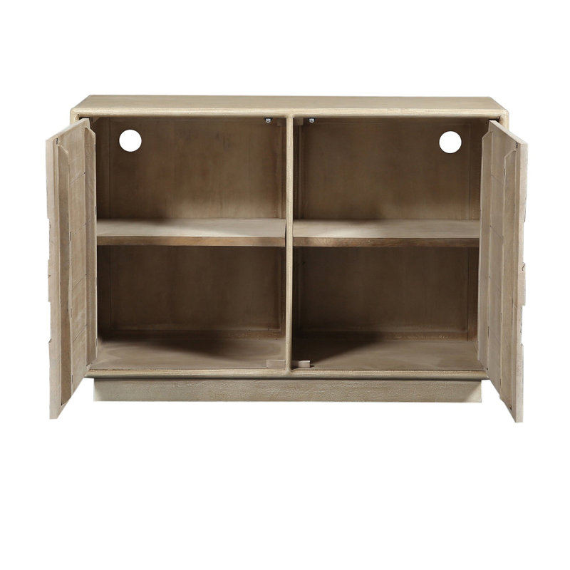 Apex 46 in. Tan Solid Wood 2 Door Media Accent Cabinet