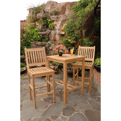 Avalon 3 Piece Bar Height Dining Set by Anderson Teak