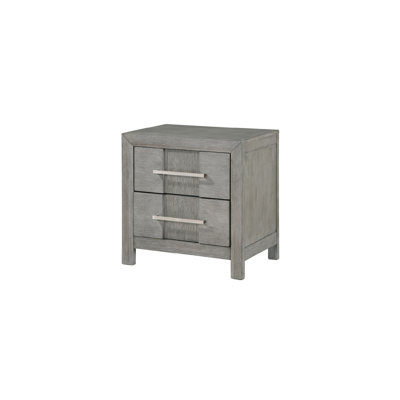 Sleek Gray 2 Bedside Cabinet With Functional Handles Modern Nightstand Storage For Bedroom
