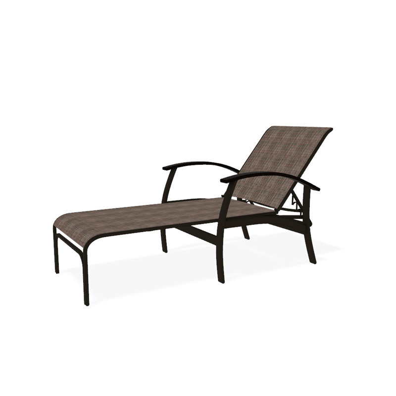 Belle Isle Outdoor Chaise Lounge, Textured Beachwood, Forest Forest Green 22D Sunbrella®, Kona P10