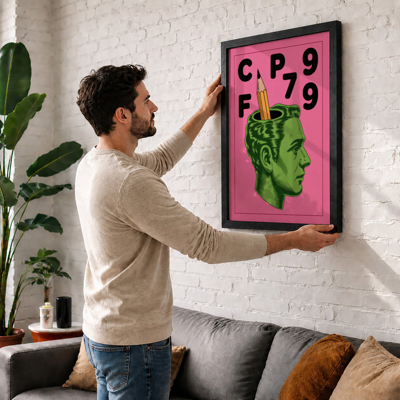 Creative Mind Pop Art - Framed Print, A1 - 84.1 x 59.4 cm, Black