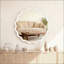 Miroir décoratif blanc rond en bois massif ondulé de 30 pouces pour la chambre à coucher, la salle de bain, le salon et le vestibule-597646058-597646059