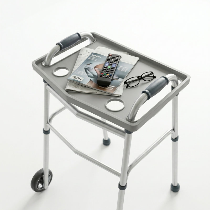 Table-plateau avec porte-gobelets Bluestone, gris