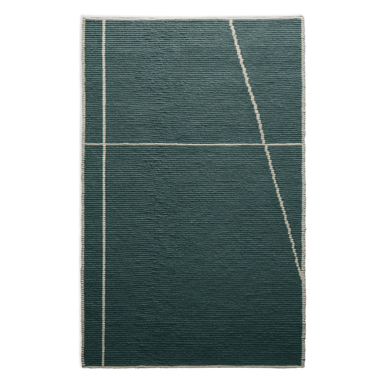 Collet Wool Geometric Area Rug in Haze/Ivory