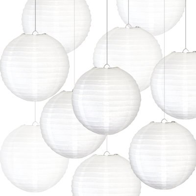 Ensemble de 10 lanternes en papier blanc pour la maison, les fêtes et les décorations de mariage