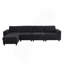 Canapé de rangement modulaire de 131 po avec repose-pieds - ports USB / Type-C, tissu chenille, fonction de canapé-lit et assemblage facile-1140070342