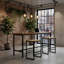 Ensemble de 2 tables de bout de style industriel avec plateau en bois et structure en métal